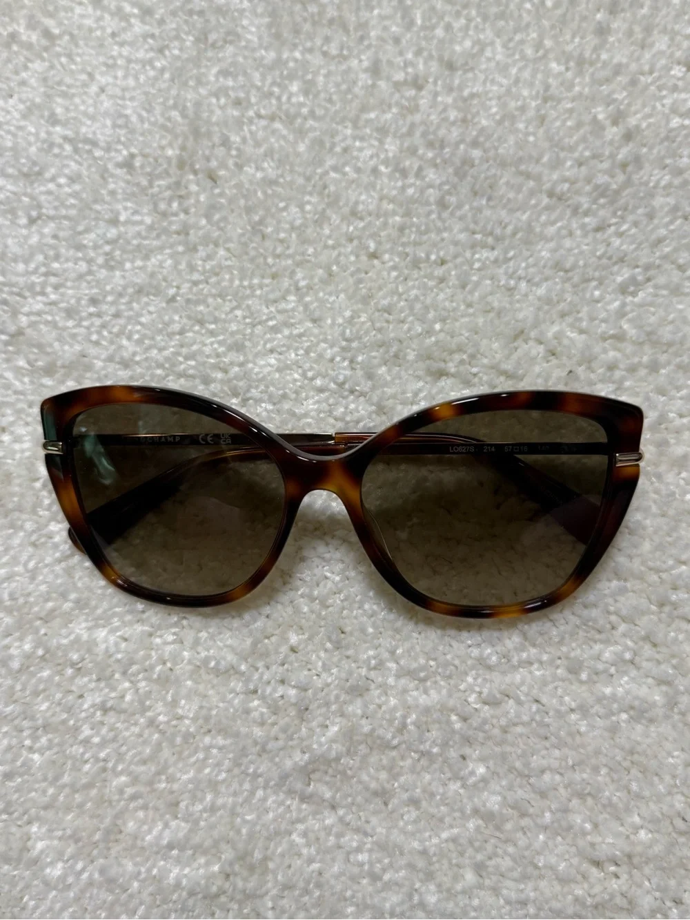 Longchamp Heritage Butterfly 57mm Sunglasses Havana Brown Tortoiseshell Cat-Eye